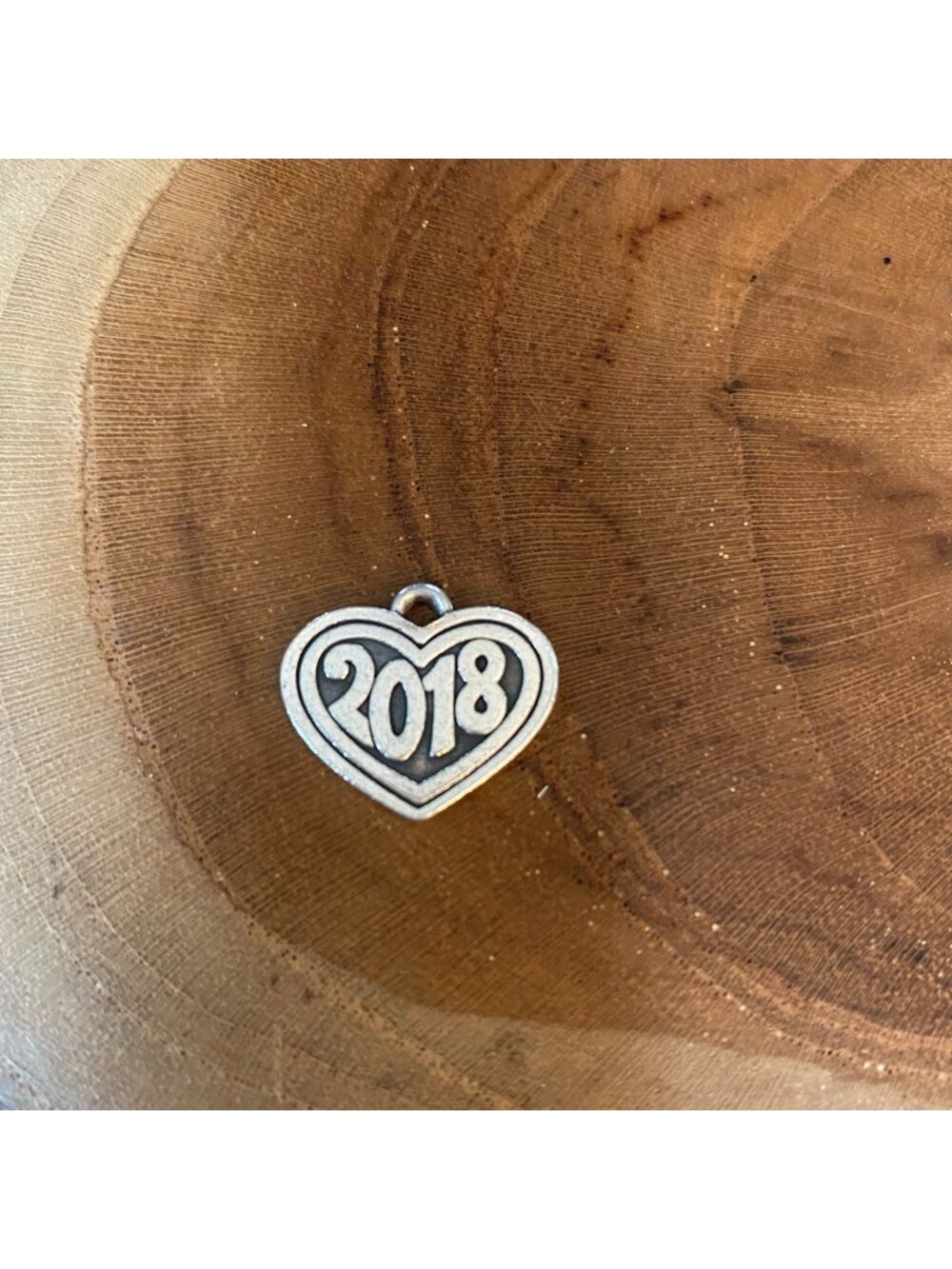 RETIRED James Avery 2018 Heart Charm, Sterling Silver